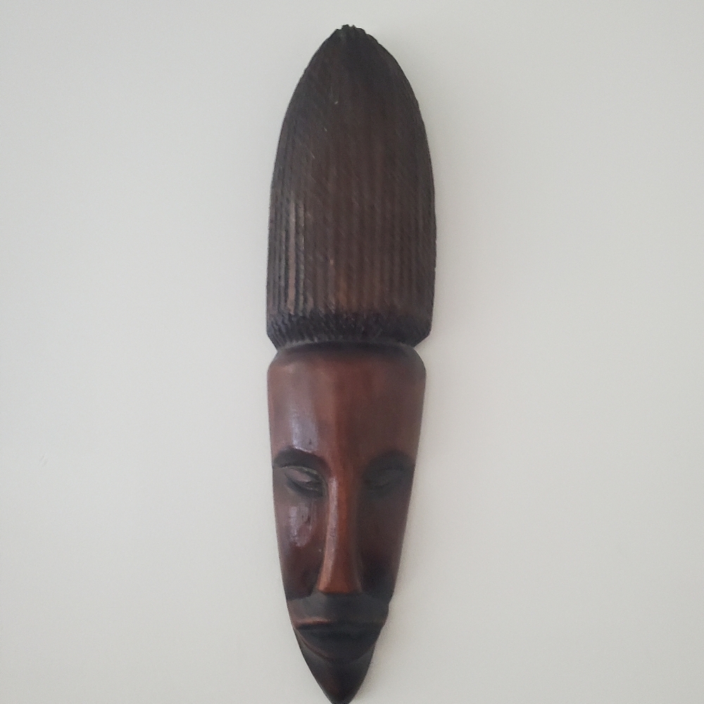 Vintage Wooden Mask/ Long Handcarved Mask/wall Decor